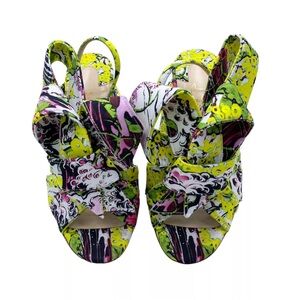 Vibrant Patterned Strappy Sandals